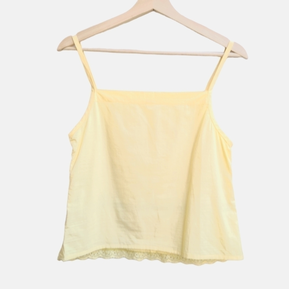 Lace and Embroidery Yellow Summer Top, Size XS - Picture 2 of 11